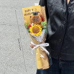 bouquet fleurs artificielles tournesols jaune orange blanc décoration mariage cadeau fête enseignants