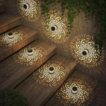 lampe solaire décorative moderne ornements floraux noir auto extérieure mandala pattern led ip65