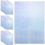 autocollants holographiques papier bleu argent brillants motifs géométriques modernes 10 feuilles