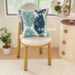 coussin carré moderne motif feuilles tropicales brodé polyester 45x45cm décoration maison voiture
