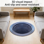 tapis bleu gris effet 3d illusion optique antidérapant salon chambre coucher mini