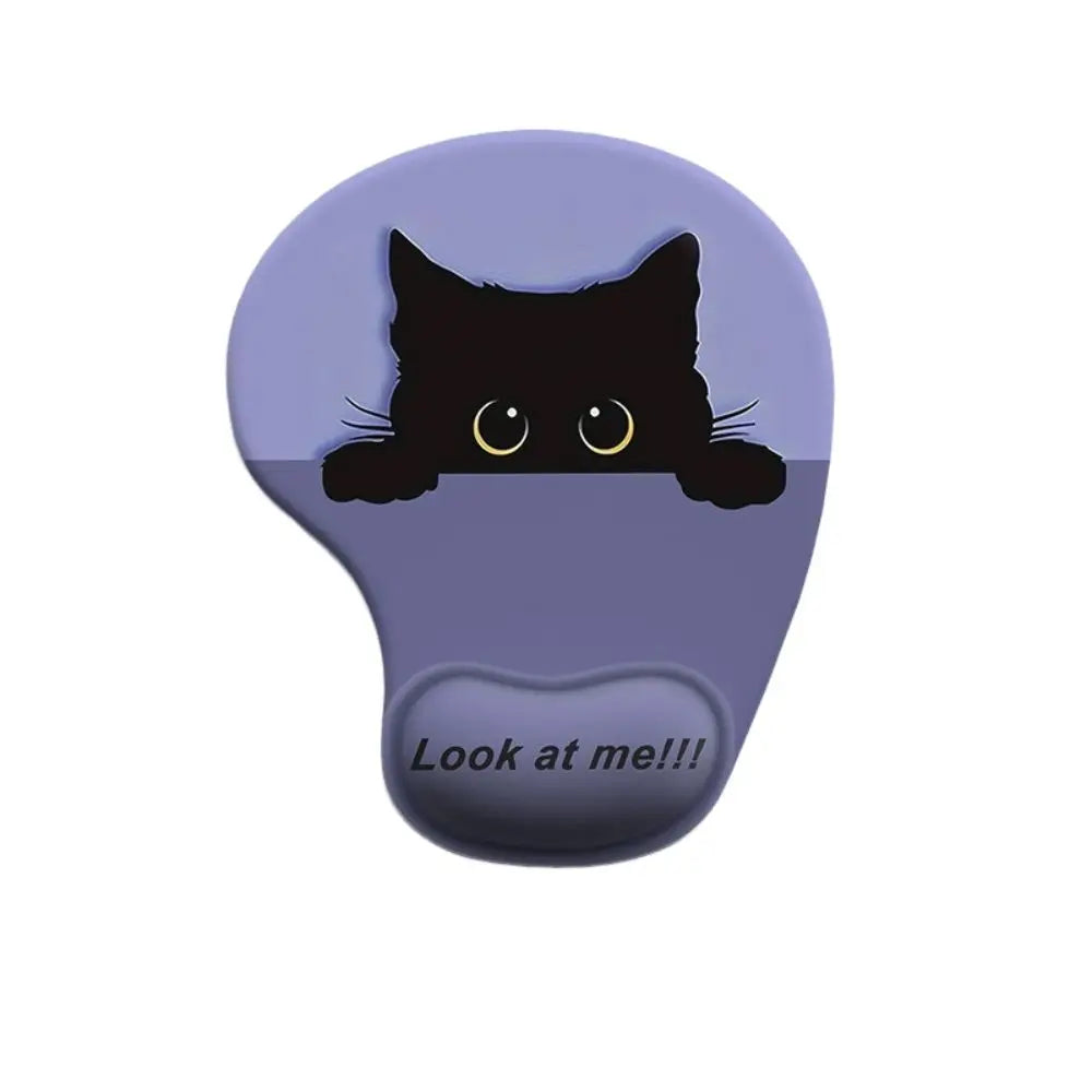 tapis souris ergonomique violet gris beige dessins chats pandas adhésif mignon cartoon