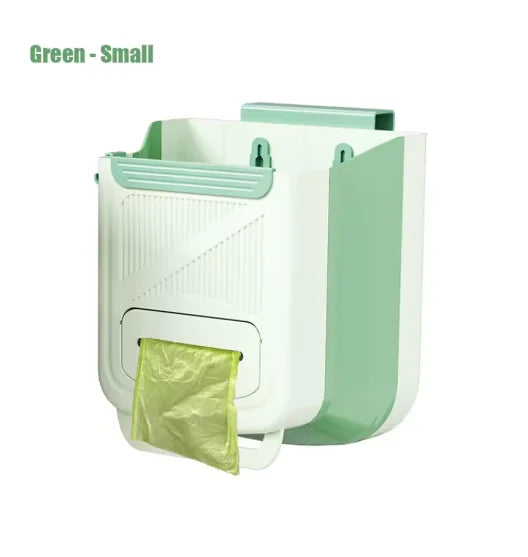 poubelle pliable suspendre porte armoire gris rose vert rayures clips moderne sac poignée