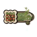 horloge murale fleurs oiseaux vintage romantique vase inclusion adhésif salon decoration