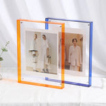 cadre photo moderne acrylique transparent visibles orange bleu vert rose marron minimalisteintérieurDecorationMuraleSalleAMainBureau