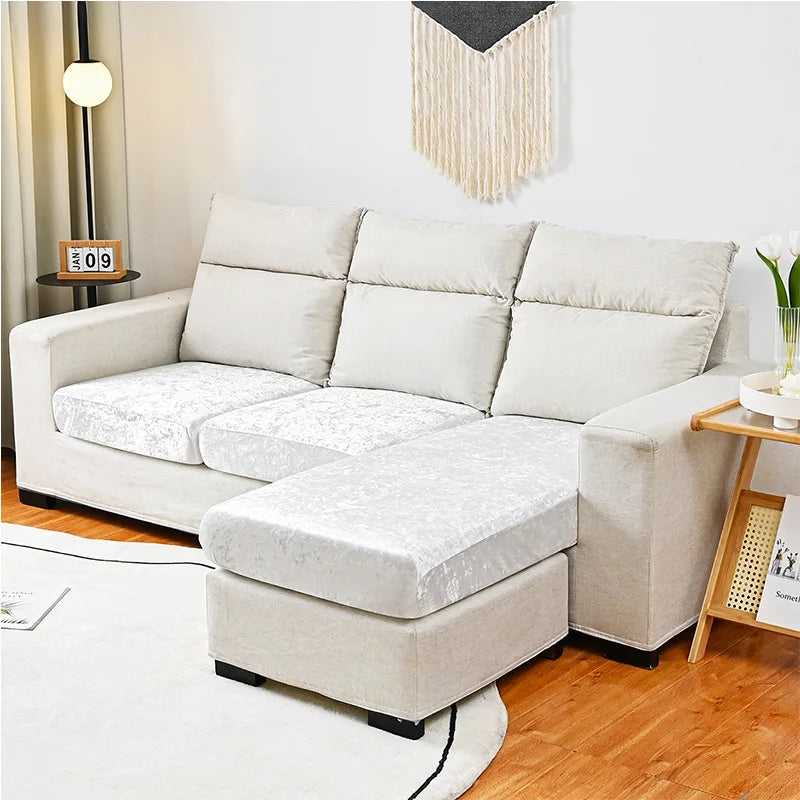 housses canapé d'angle velours gris moderne automne hiver brossé lavable sectionnel deux places