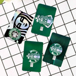 autocollants carte bancaire effet laser logo starbucks vert noir holographique anti rayures