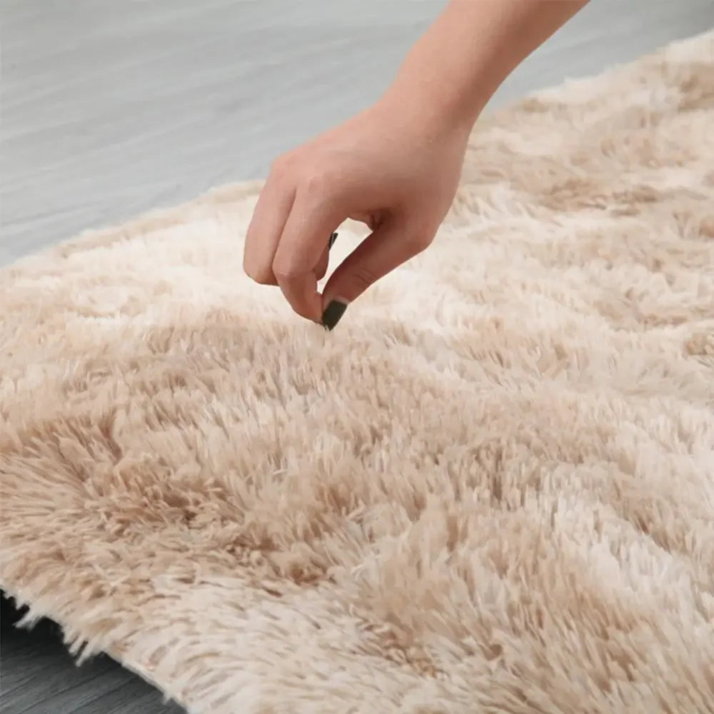 tapis moelleux peluche rose gris beige violet moderne salon chambre antidérapant polyester 40x60cm
