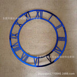 cadre montre classique numéros romains bleu argent or noir acrylique mur carrelage moderne decoration