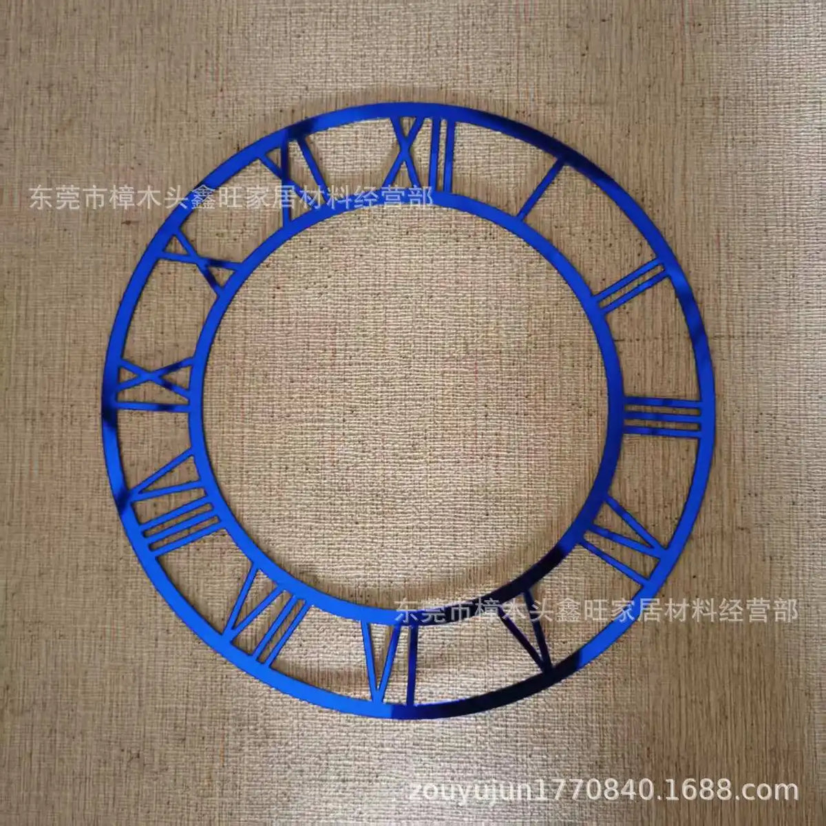 cadre montre classique numéros romains bleu argent or noir acrylique mur carrelage moderne decoration