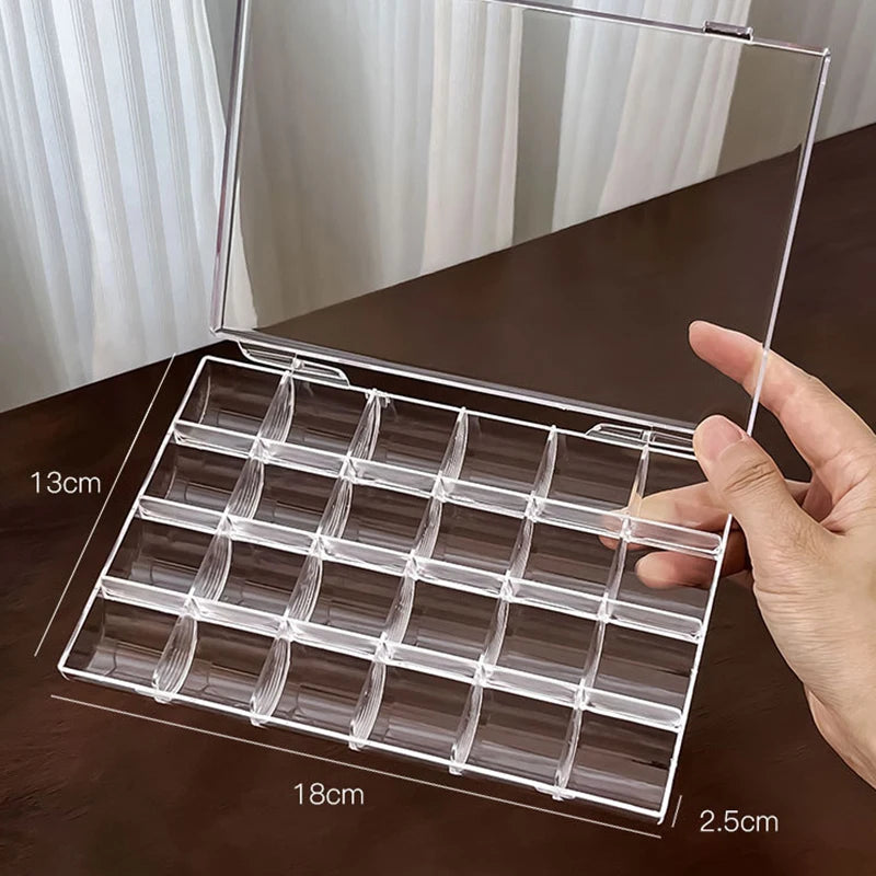 boîte bijoux transparente moderne strass étoiles papier organisation rangement 18cm 13cm 2.5cm pratique poignée