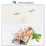 kit broderie paysage maison fleurs cascade moderne multicolore fil aiguille plan imprimée toile coton