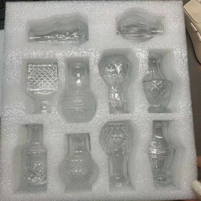 vases decoratifs transparents texturés classiques set fleurs artificielles 10 pieces