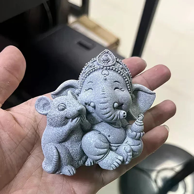 figurine éléphant gris texture granulée artisanal décor maison petite taille grande taille