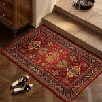 tapis rouge géométrique antidérapant durable maison living room