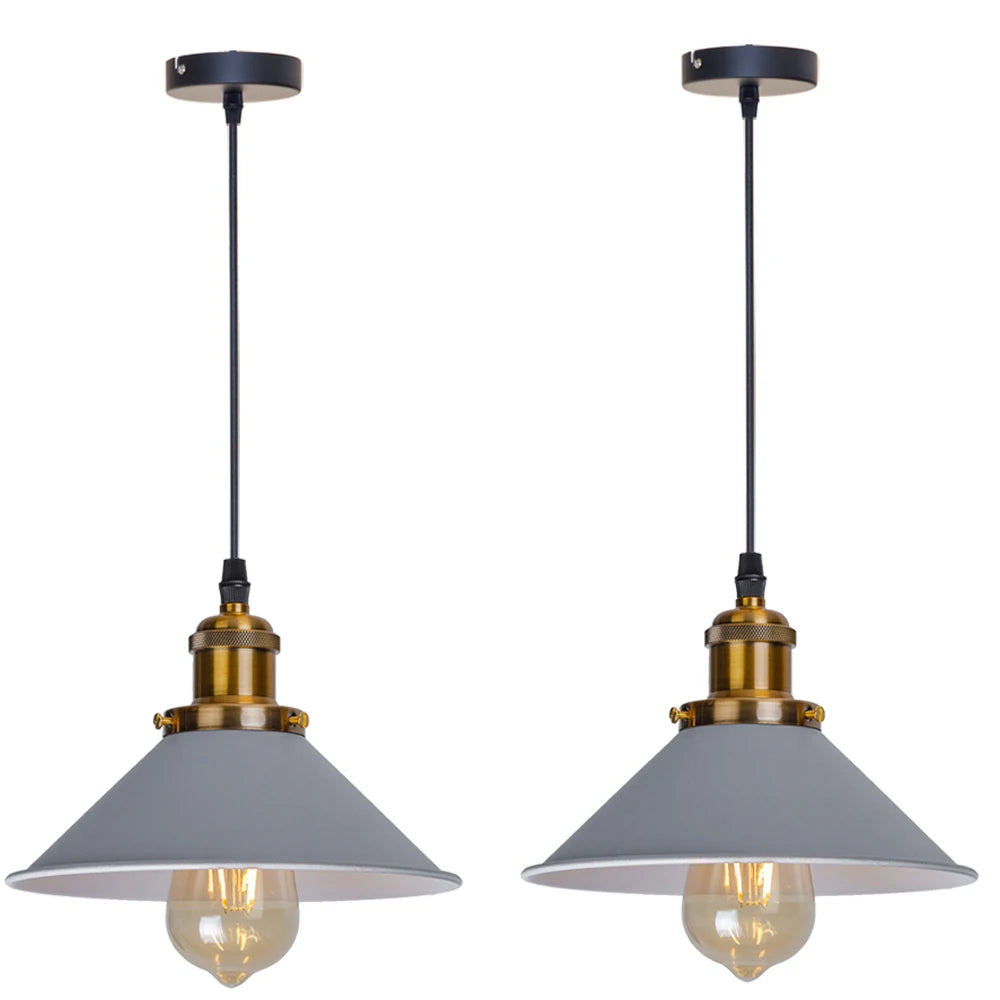 lampe suspendue industrielle conique noire dorée éclairage salon chambre éclairage intérieur E27 adaptable