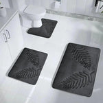 tapis bain doux antidérapant rapide absorbant moderne feuilles palmier vert foncé