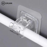 crochets rideau transparents modernes adhésifs sans perçage support mur domestique fixations clips télescopiques