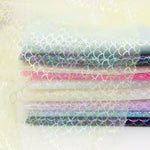 tissu polyester poisson violet blanc bleu clair noir rose jaune clair moderne 50x160cm