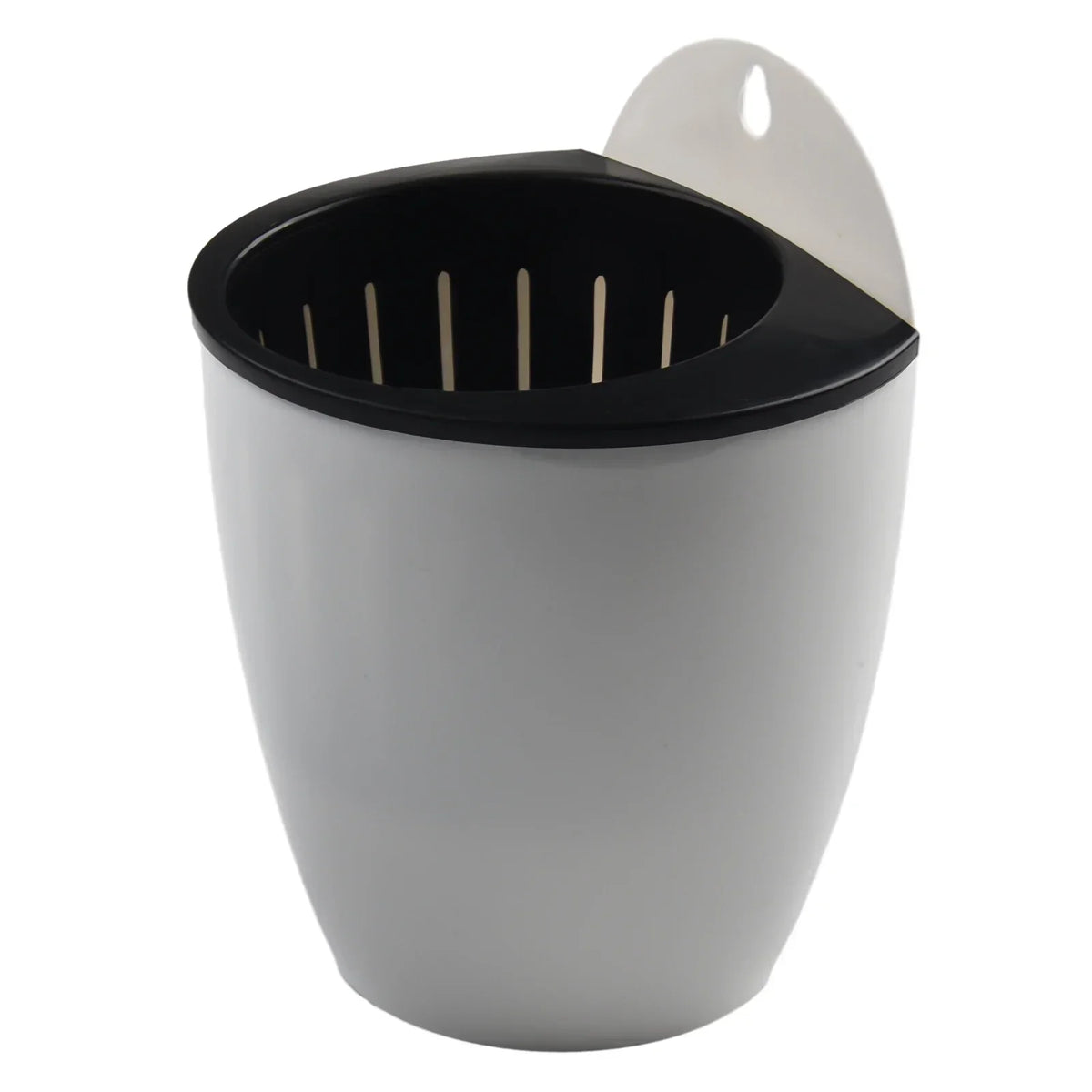 pots fleurs muraux blanc noir modernes crochets métalliques plante verte terreau galets décor