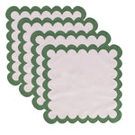 serviettes table coton bordure brodée décoration Noël mariage table repas maison