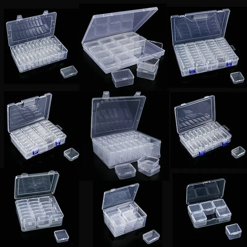 boîtes rangement transparentes modernes bijoux 30 miniatures incluses grande boîte pratique portative