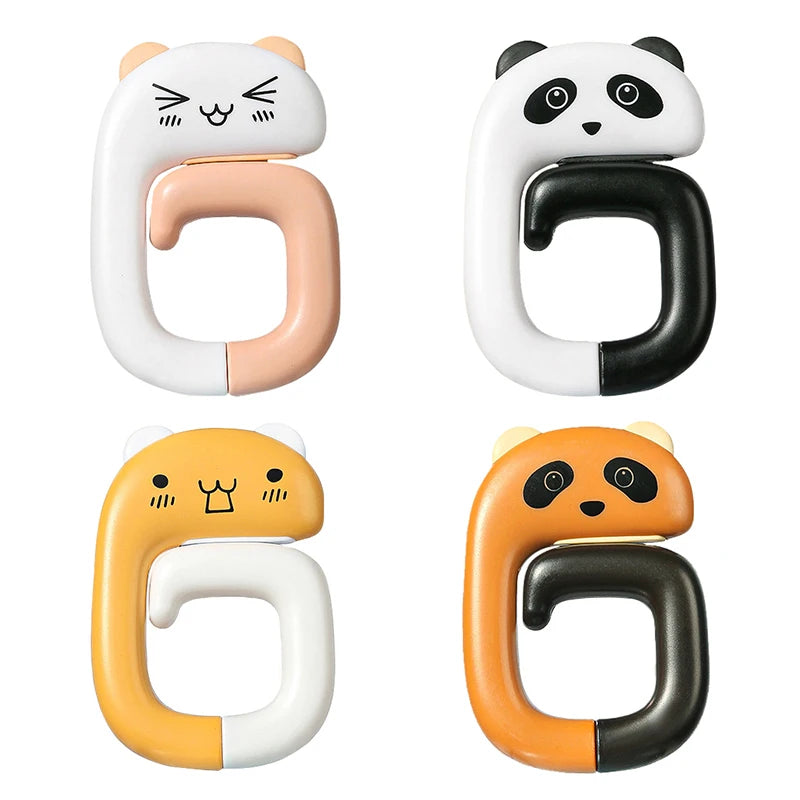 porte cordon mignon adhésif chat panda rose pâle blanc noir
