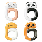 porte cordon mignon adhésif chat panda rose pâle blanc noir