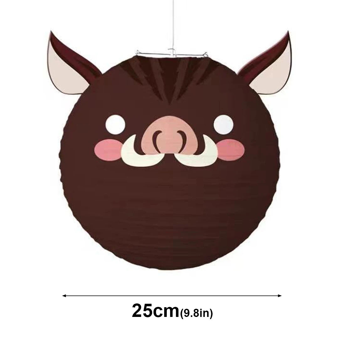 lanternes papier animaux dessin animé ours tigre panda cochon enfant carte blanche opaque suspendues
