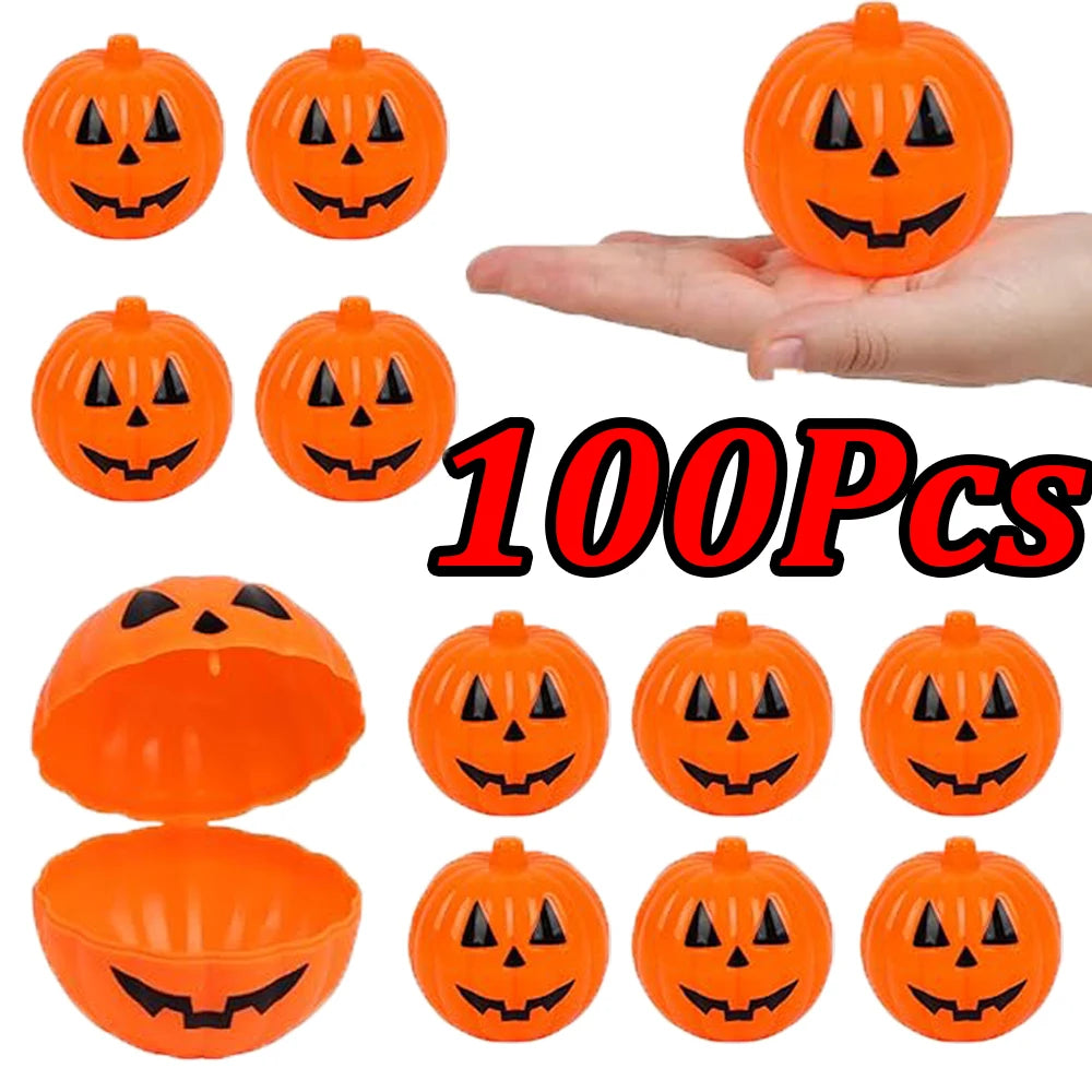 pot bonbons citrouille halloween yeux sourire orange 6cm 6cm