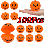 pot bonbons citrouille halloween yeux sourire orange 6cm 6cm