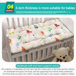 matelas bébé 120x60cm double faces motifs animaux doux rose blanc bleuclair