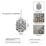 suspension lumineuse moderne transparente forme organique 3000k 4500k 6000k chambre salon restaurant