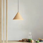 suspension lumineuse moderne bois brun conique mat salle bain chambre salon