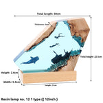 lampe décorative résine sous marine baleine plongeurs épave bateau marin naturel