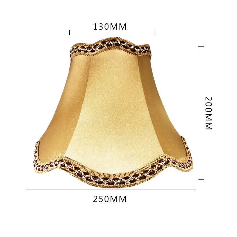 abat jour tissu floral broderie franges beige luxe décoration lampe table murale moderne