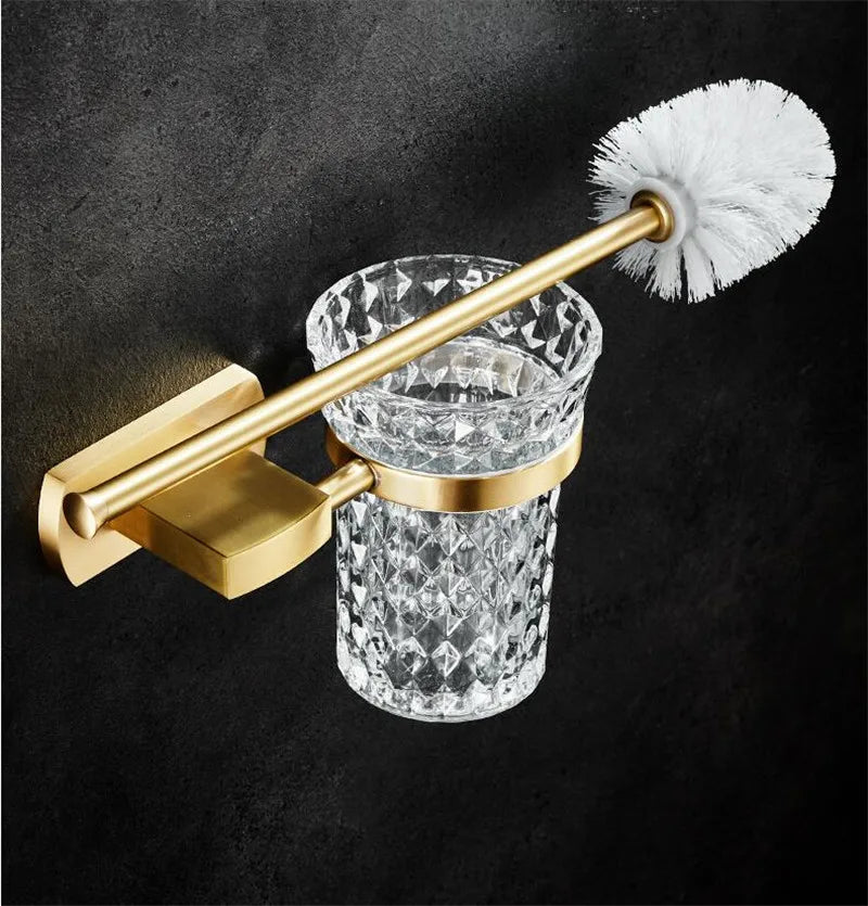 porte serviettes moderne élégants finition brossée or gris métallisé salle bain accessoire quincaillerie fixations