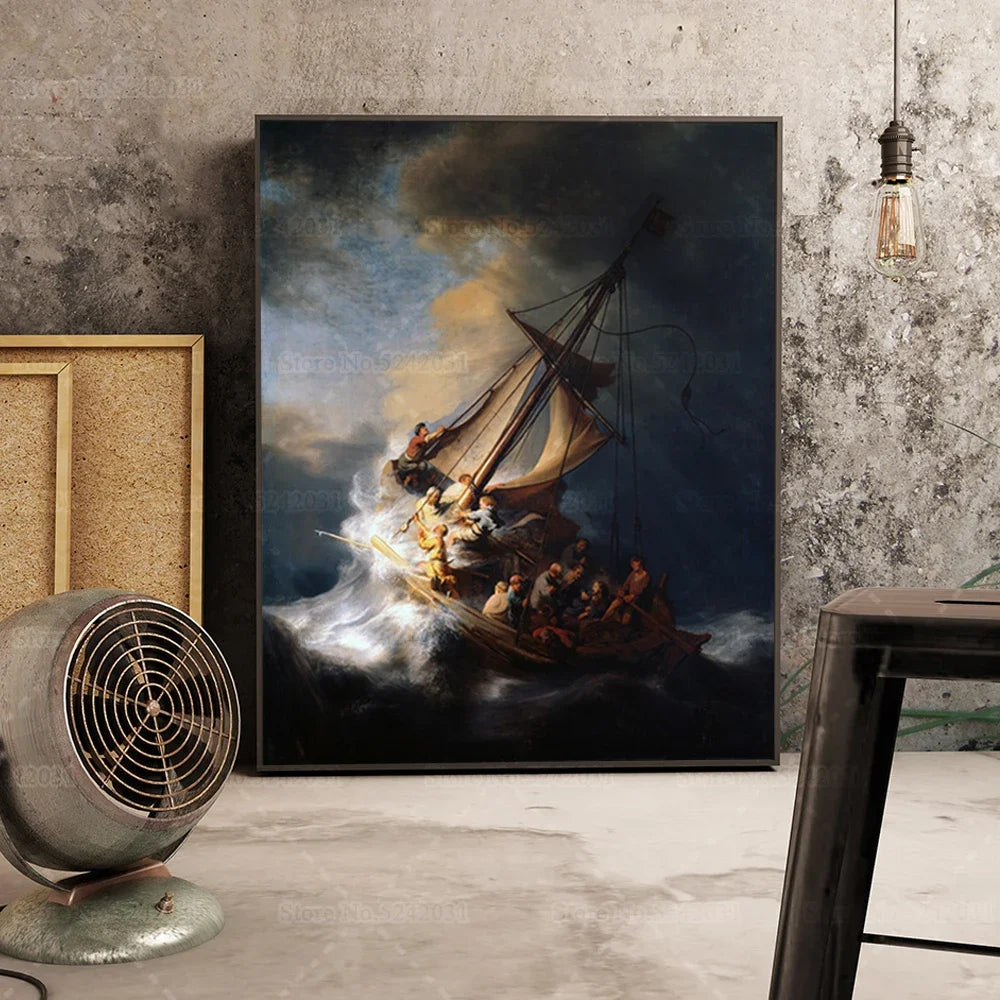 Toile d'art peinture huile classique baroque marine personnages 40x50cm 20x25cm bien emballée