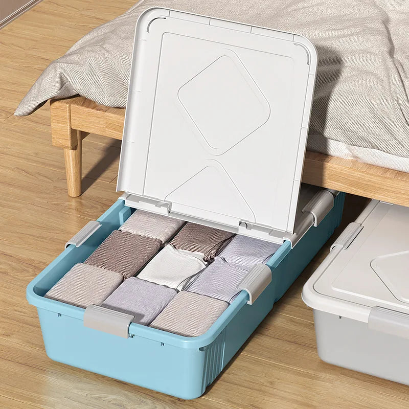 Boîte de rangement sous lit avec design discret et pratique