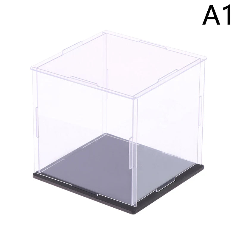 boîte rangement transparente acrylique vitrine poupées jouets objets collection moderne