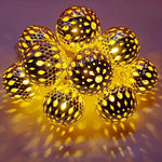 guirlande lumineuse solaire or noir 50 led modes moderne perforée géométrique festive extérieure