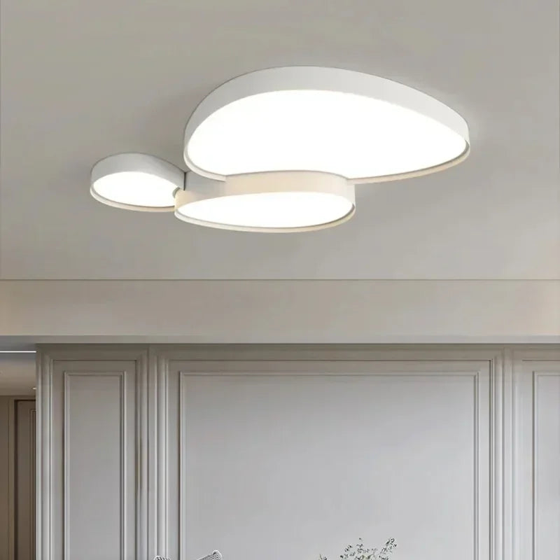 plafonnier led moderne minimaliste blanc noir plusieurs cercles ovales imbriqués fixé éclairage salon chambre