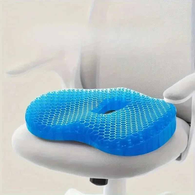 coussin siège bleu réseau hexagonal moderne latex amovible lavable rafraîchissant été maison