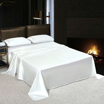 drap plat satin doux confortable solide doré moderne double king size opaque adultes lit