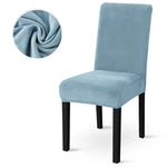 housse chaise velours doux moderne élastique beige gris ajustée chaise mariage banquet