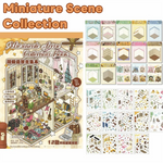 livre scènes miniatures illustrations vintage intérieurs autocollants cartes référence adultes
