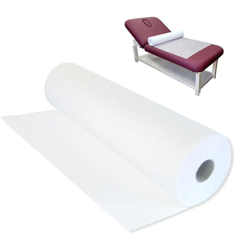 draps lit jetables blancs 70x53cm opaques toilette moderne 20 pièces rouleau