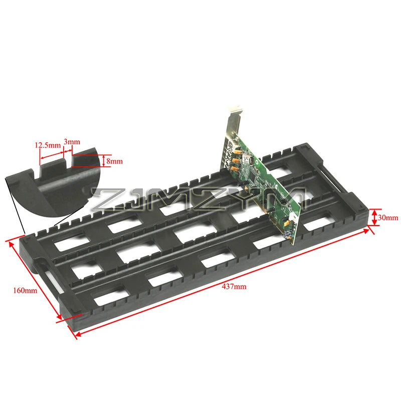 support carte crédit noir ridges moderne empilable conductivité antistatique plateaux rangement électronique