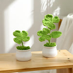 plante artificielle tricotée vert clair decoration maison anniversaire mariageintérieur creative artisanale