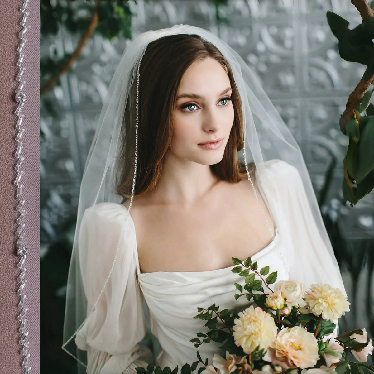 voile mariée blanc bordure transparent classique élégant chainette ondulée tulle fine bridal veils